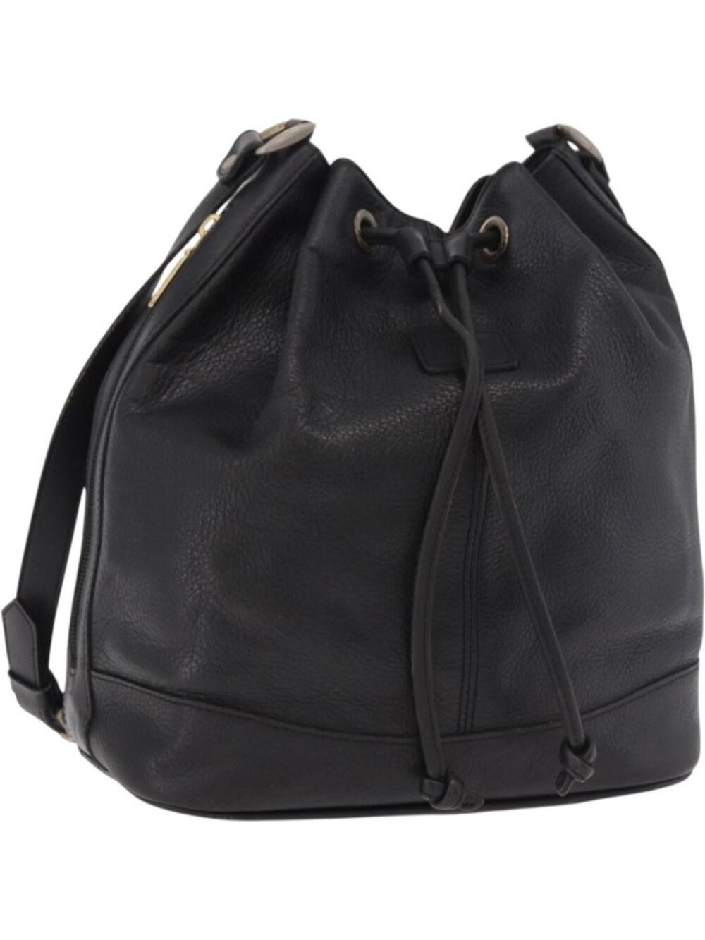 Burberrys Shoulder Bag Leather Black Gold